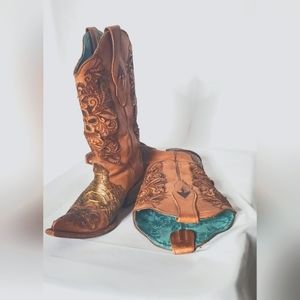 Corral Leather/Python Cowboy Boots